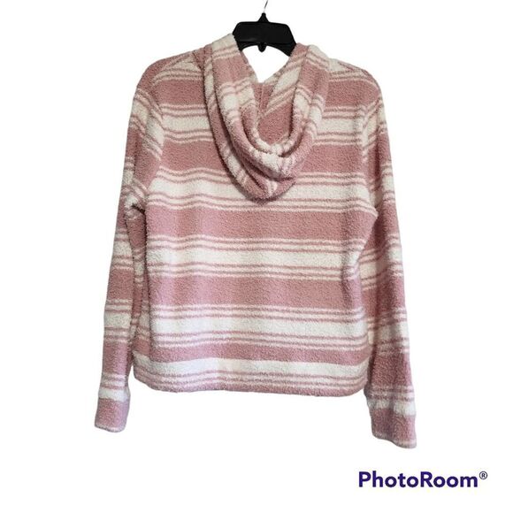 Wallflower hoodie sweater XL pink & white striped soft comfy - Picture 2 of 3